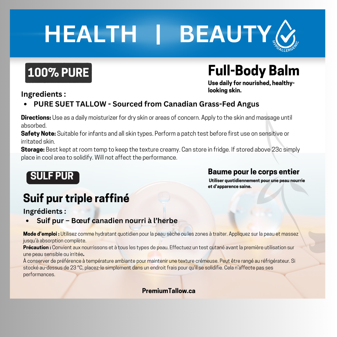 100% PURE Suet Tallow ~Grande 50g