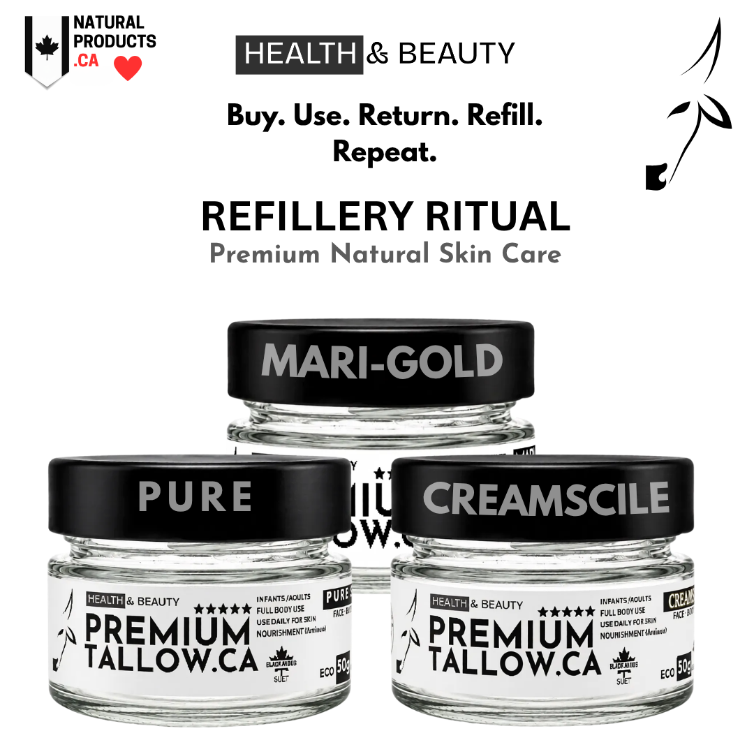 Refillery Suet Tallow image for participating eco refillery stores canada by PremiumTallow.ca with NaturalProducts.ca - Canada's Trusted Brand supporting the MamasforMamas.org