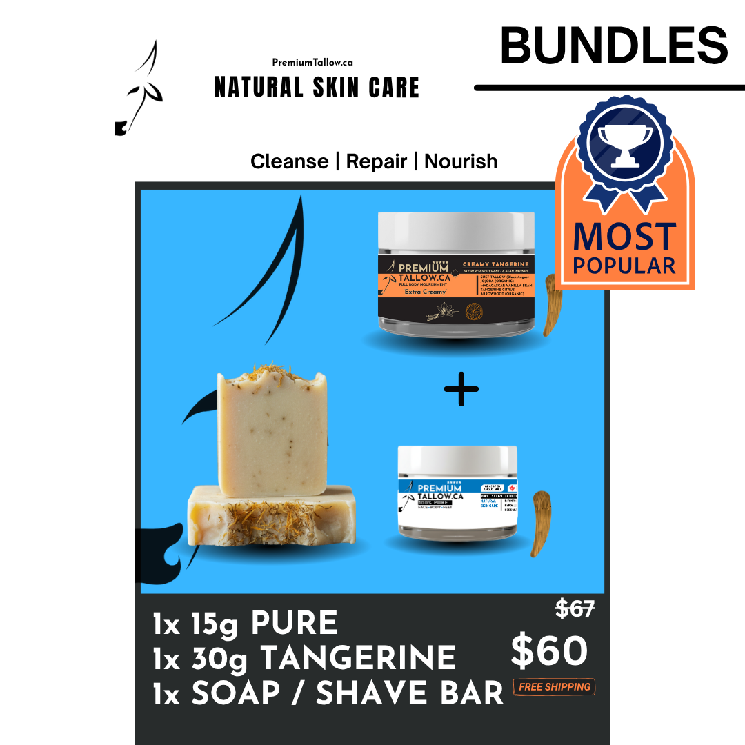 BUNDLE: 15g PURE, 30g Creamy Tangerine, SOAP / SHAVE Bar $60