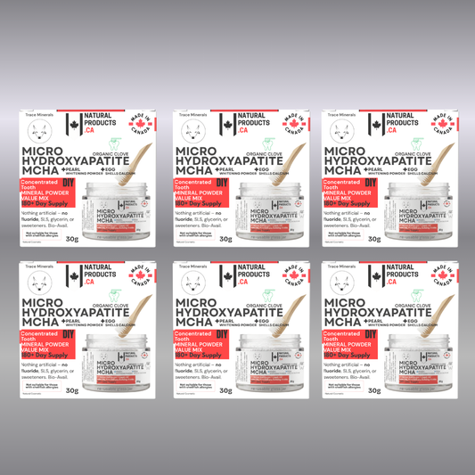 6 Pack MCHA Hydroxyapatite Tooth Mineral Powder Blend