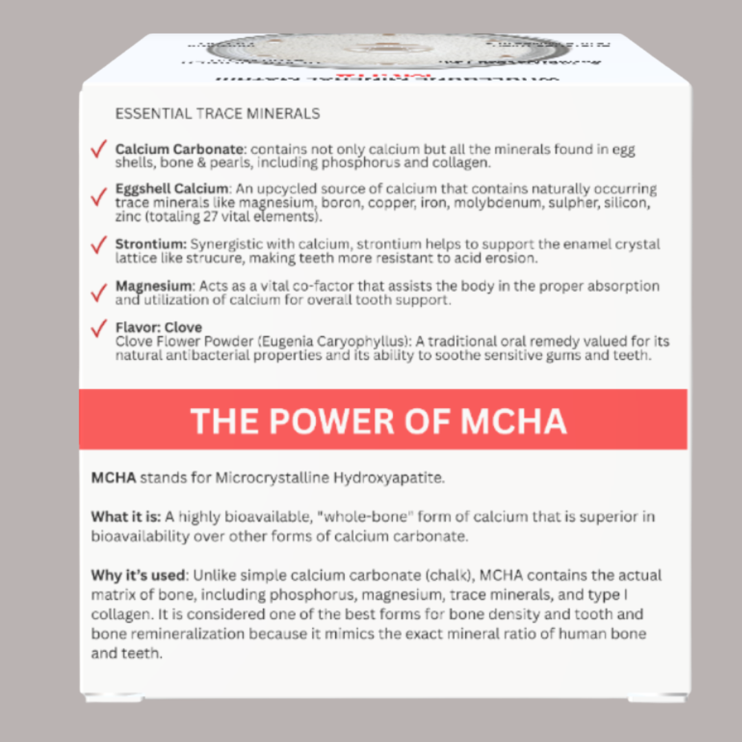 MCHA Hydroxyapatite Tooth Mineral Powder Blend Concentrated (6-Month Supply)