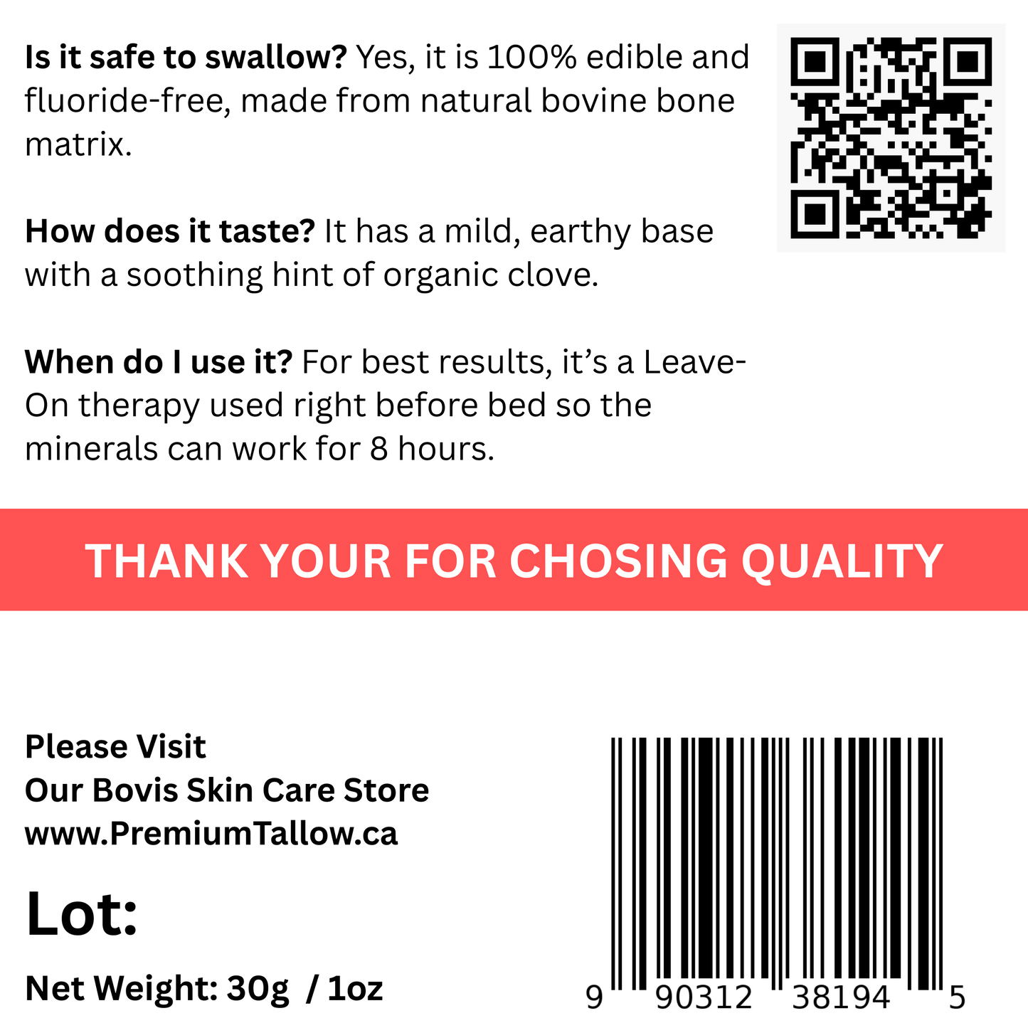 Natural Clove + Hydroxyapatite + Eggshell Calcium 6month+ Supply 30g