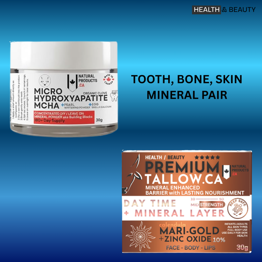 Tooth Bone Skin Mineral Pairing 1x 30g MCHA 1x 30g UV Mari-Gold Zinc +Free shipping
