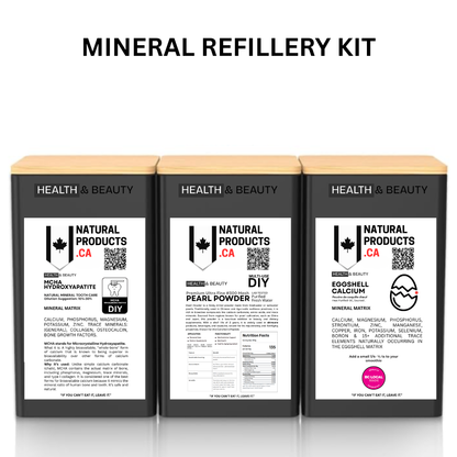 Three boxes of Health & Beauty Natural Products Canada Mineral Refillery Kit on a white background.