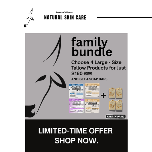 FAMILY BUNDLE 4 PACK with 2x SUET SOAP / SHAVE Bars