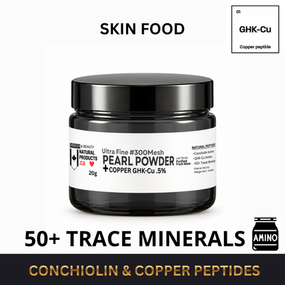 Skin Food — Ultra-Fine #300 Mesh Pearl Powder + GHK-Cu Copper Peptide (0.5%) | 20g | Paraben-Free