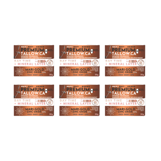 6 Pack  UV Mari-Gold:  Calendula & Non-Nano Zinc Oxide (natural scent)