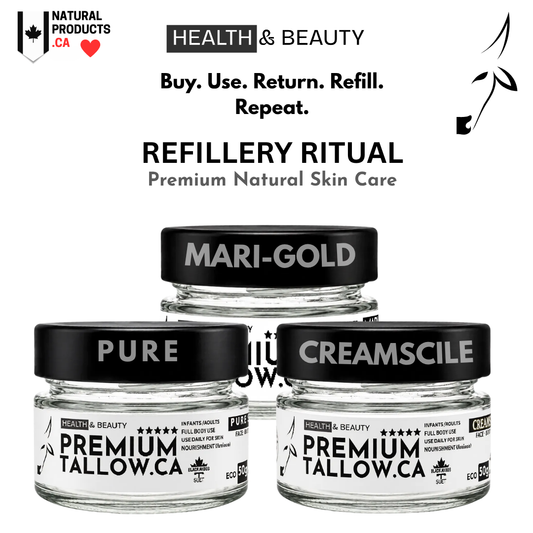 Refillery Suet Tallow image for participating eco refillery stores canada by PremiumTallow.ca with NaturalProducts.ca - Canada's Trusted Brand supporting the MamasforMamas.org 