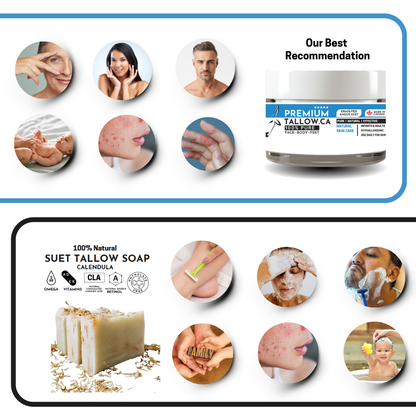 Premium Calendula Suet Tallow Soap/ Shave Bar – Cleanse, Nourish, Shave.