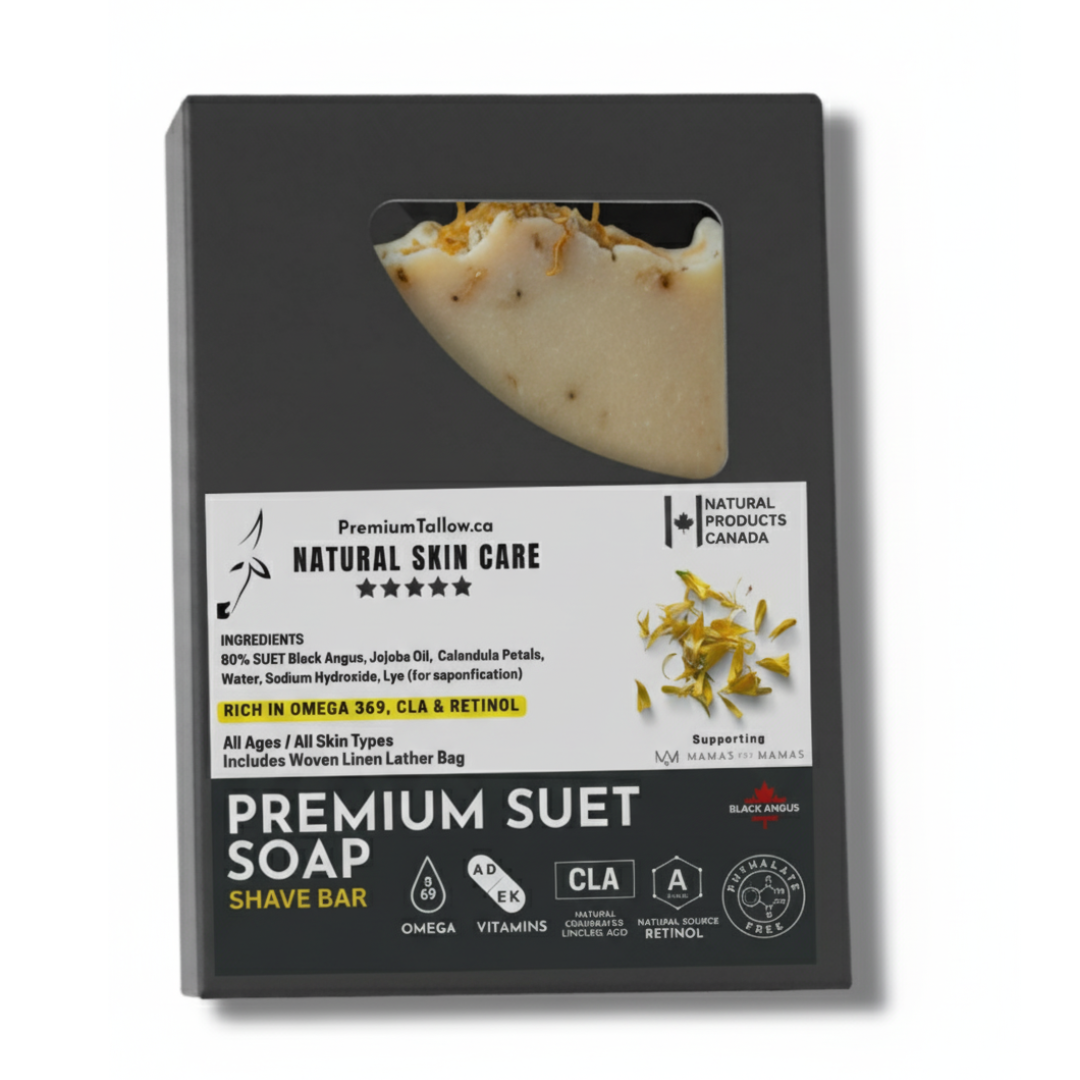 Premium Calendula Suet Tallow Soap/ Shave Bar – Cleanse, Nourish, Shave.