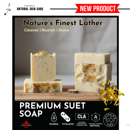 Premium Calendula Suet Tallow Soap/ Shave Bar – Cleanse, Nourish, Shave.